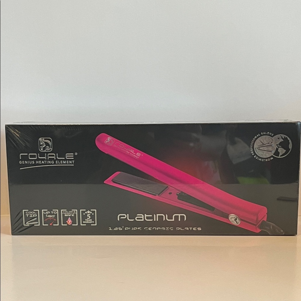 Royale Genius Platinum Hot Pink Hair Straightener with Ceramic Plates